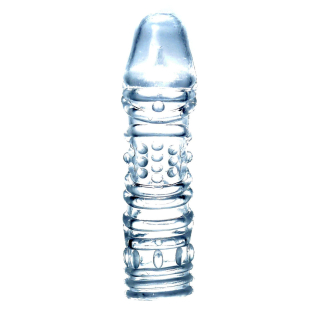 Насадка на член рельефная прозрачного цвета Boss series 