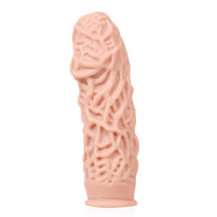 Насадка на член со стимулирующим рельефом телесного цвета Kokos Extreme Sleeve ES.12 размер M