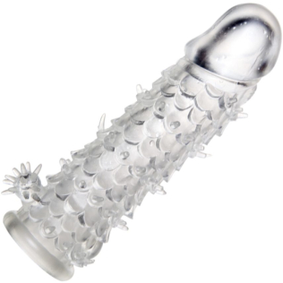 Насадка на член реалистичная чешуйчатая прозрачного цвета Winyi Relief