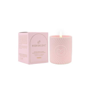 Масажна свічка для чуттєвого масажу з ароматом полуниці та шампанського Loveshop HighOnLove 250 гр