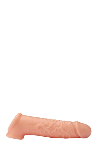 Насадка на член реалистичная телесного цвета длина 170 мм REALSTUFF EXTENDER - 3