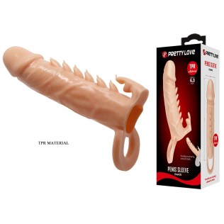 Насадка на член реалістична що подовжує тілесного кольору LYBAILE PREETTY LOVE Penis Sleeve Emmitt
