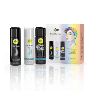 Набор лубрикантов  для вагинального и анального секса на водной и силиконовой основах Рjur Pride Box 3 штуки по 30 мл 