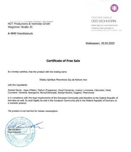 Духи с феромонами мужские SHIATSU Pheromone Fragrance men lightblue 15 мл - 9