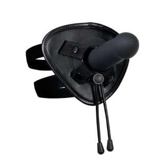 Ременной вибрострапон с 2 насадками и пультом управления черный Evolved Novelties Heavenly Harness 