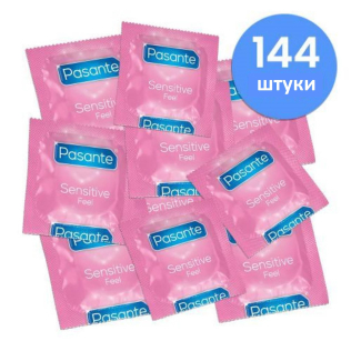 Презервативы Ультратонкие латексные прозрачного цвета Pasante Sensitive Feel 144 штуки