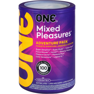 Презервативы из натурального латекса Смешанные удовольствия 10 разных стилей ONE Mixed Pleasures 100 штук