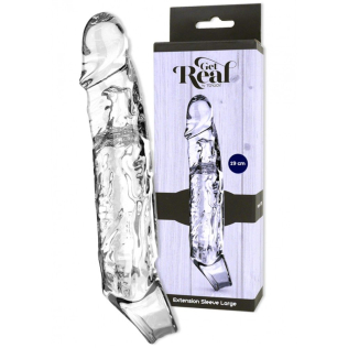 Удлиняющая насадка на член реалистичная прозрачного цвета Toy Joy Extension Sleeve размер Large