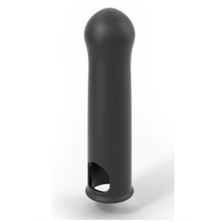 Удлиняющая закрытая насадка на член +3,8 см с эффектом эрекционного кольца черная Dorcel