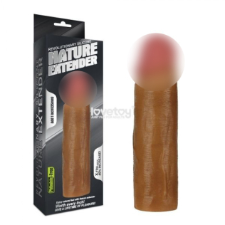 Увеличивающая насадка на пенис силиконовая с реалистичной структурой Lovetoy телесная