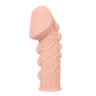 Насадка на член со стимулирующим рельефом телесного цвета Kokos Extreme Sleeve ES.09 размер M