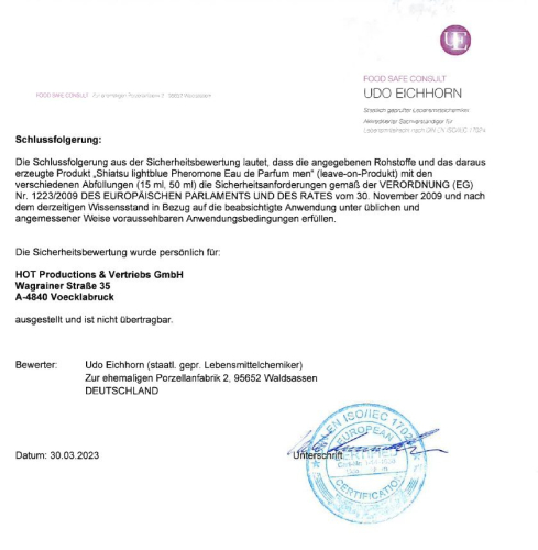 Духи с феромонами мужские SHIATSU Pheromone Fragrance men lightblue 15 мл - 8