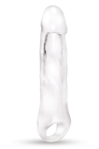 Насадка на член реалистичная с петлей для мошонки ерекционными кольцами в наборе прозрачная Size up - 3