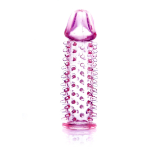 Насадка на член рельефная розового цвета Boss series 