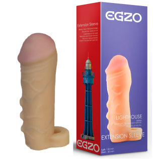 Удлиняющая насадка на пенес из киберкожи закрытая EGZO телесный