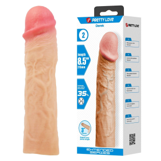 Насадка, що подовжує, презерватив на член реалістична тілесна Lybaile Pretty Love Derek